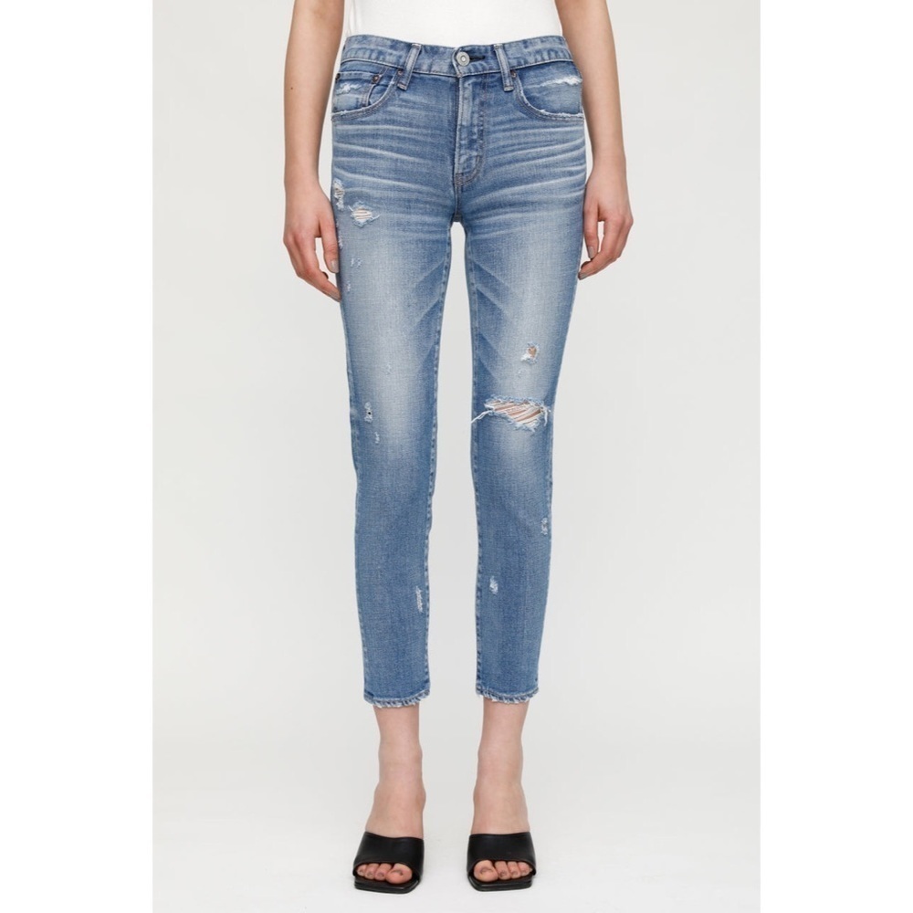 MOUSSY Vintage Blue Distressed Mid Rise Gleedsville Skinny Jeans EUC Size 26